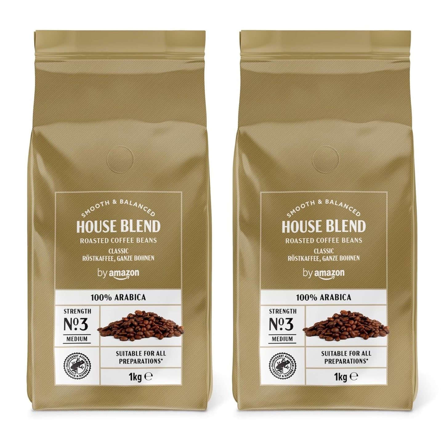 av Amazon Kaffeebohnen, Mittlere Röstung, 100% Arabica, Amaretto, 2kg (2 Packungen mit 1kg)