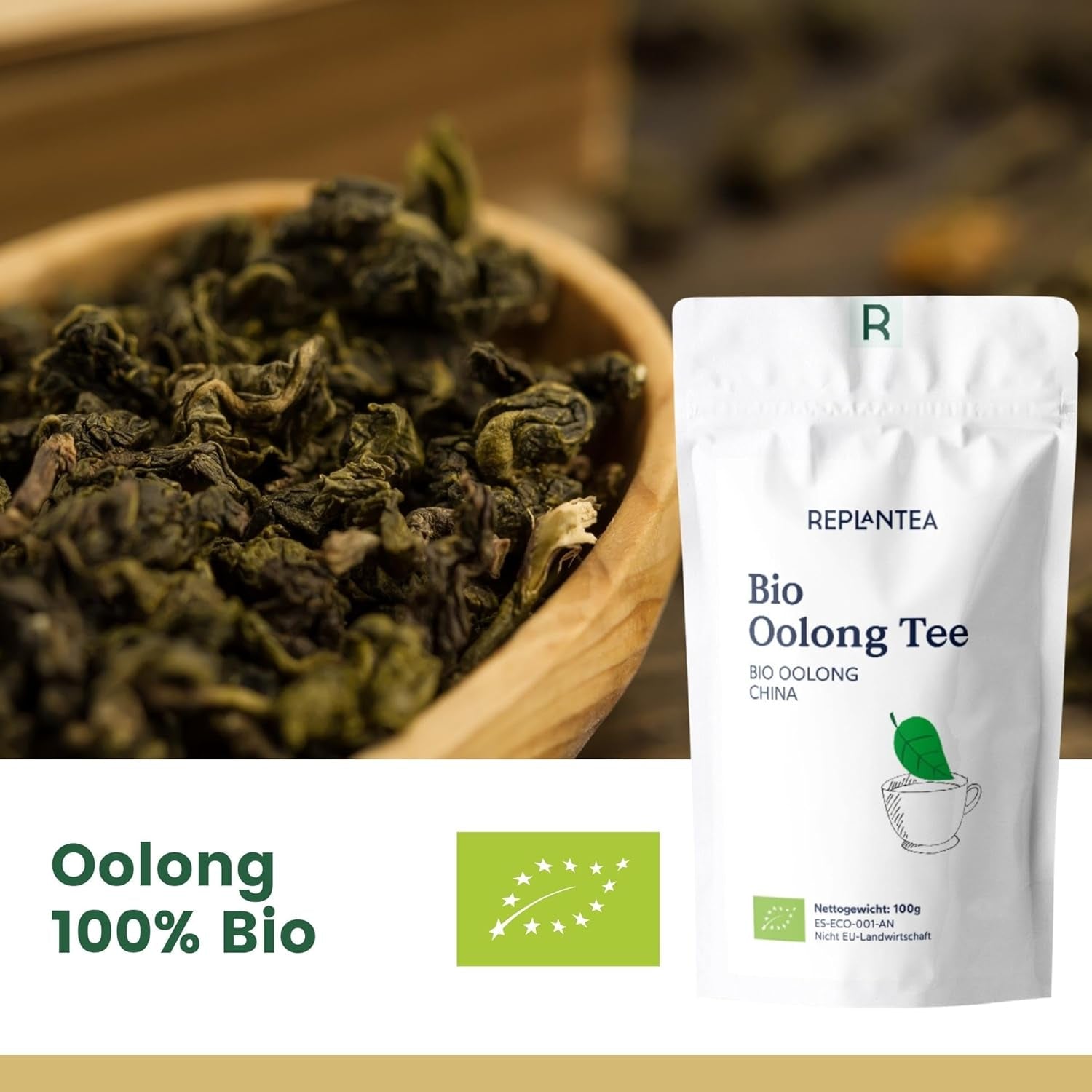 Bio Oolong Tea 100 G (50 koppar) | Tie Guan Yin Oolong Tea REPLANTERA