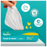 Pampers Fresh Clean våtservetter, 15 förpackningar med 80 våtservetter, 1200 våtservetter totalt, lätt doft, även lämplig för händer och ansikte