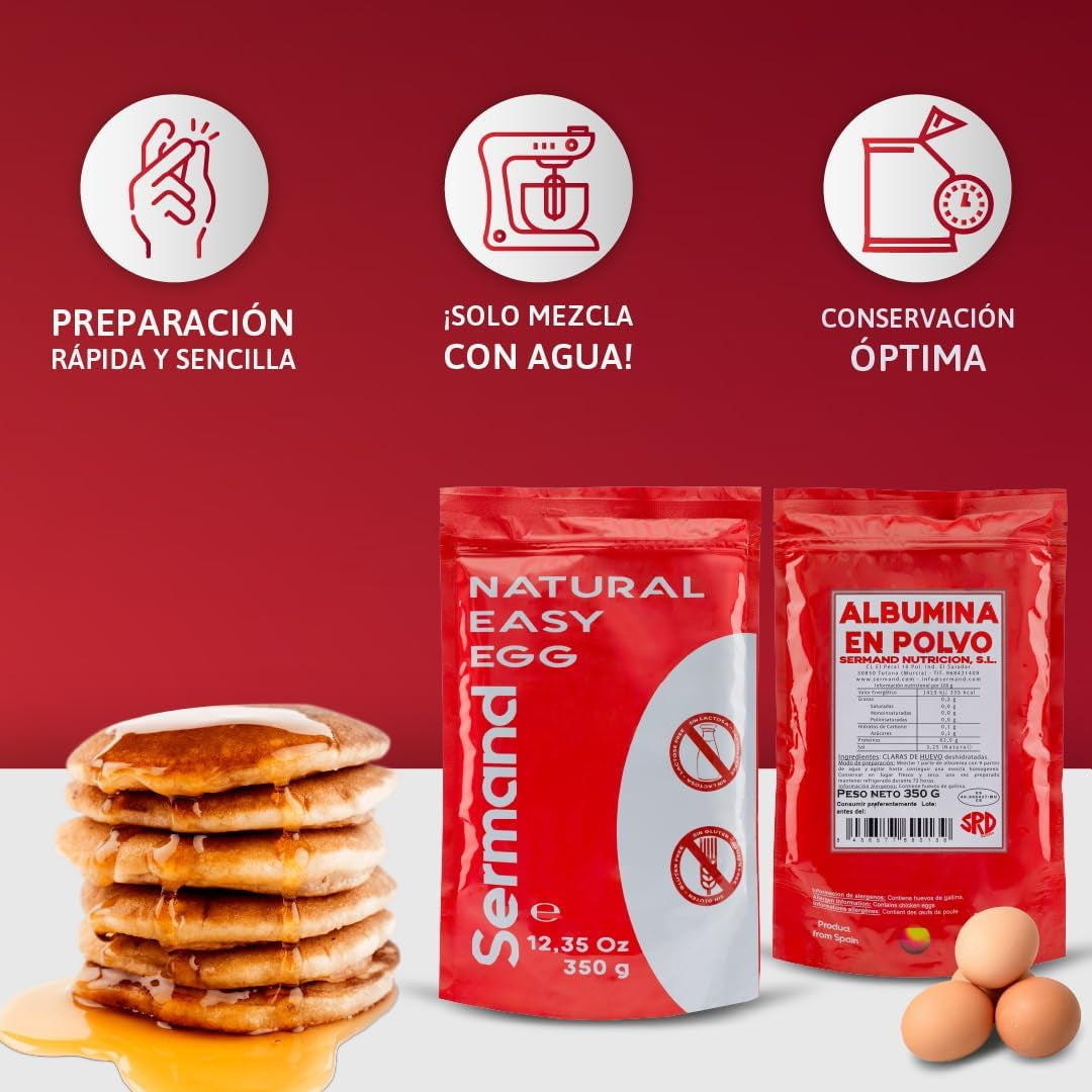 Eiklarpulver (350g) | Getrocknetes Eiklar Pulver | Eialbumin für Backen & Kochen | Ohne Zusatztoffe | Laktosfri Zip-Bag-förpackning