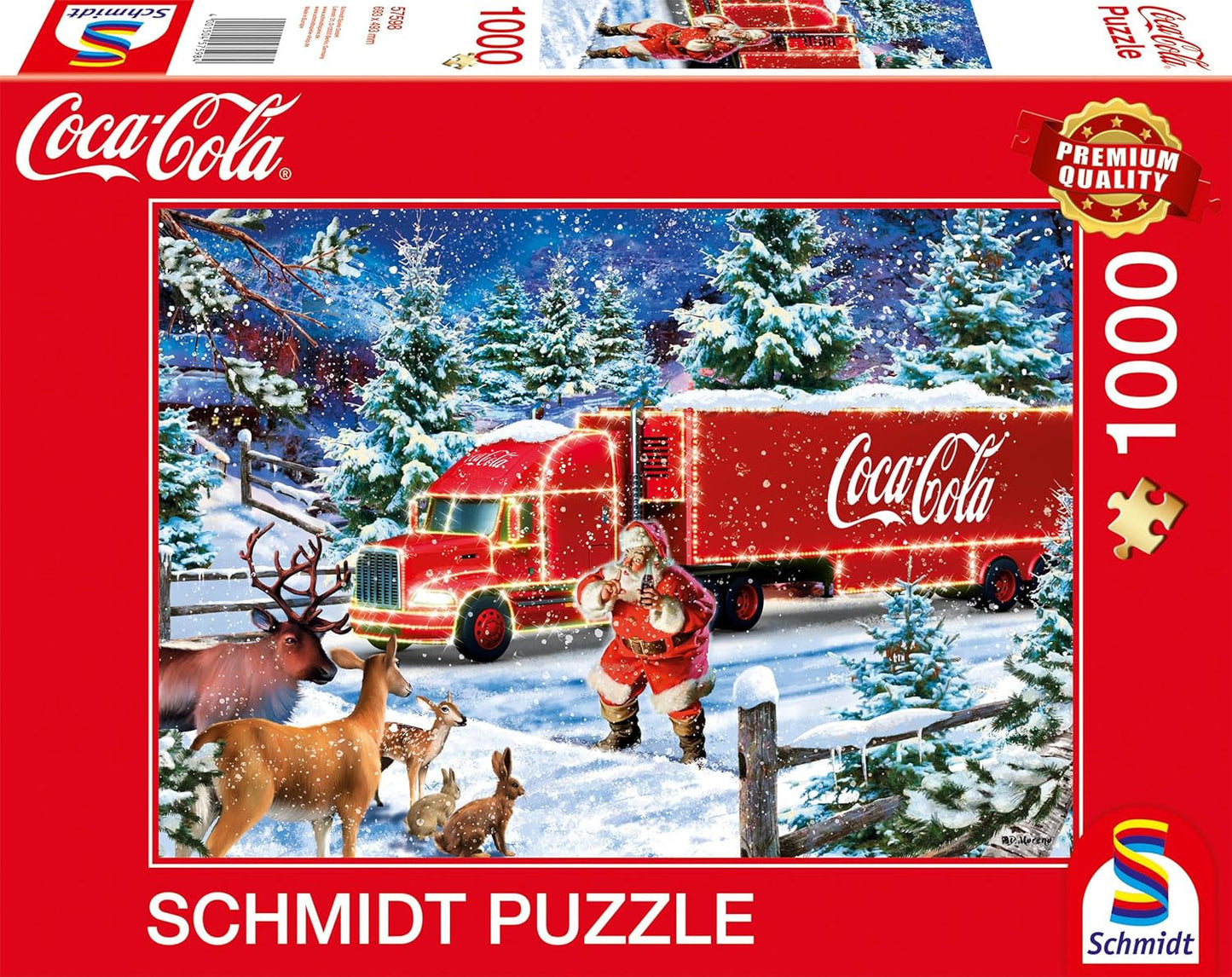 Schmidt Spiele 57598 Coca Cola Christmas Truck 1000-bitars pussel Naty Shop Standardtitel