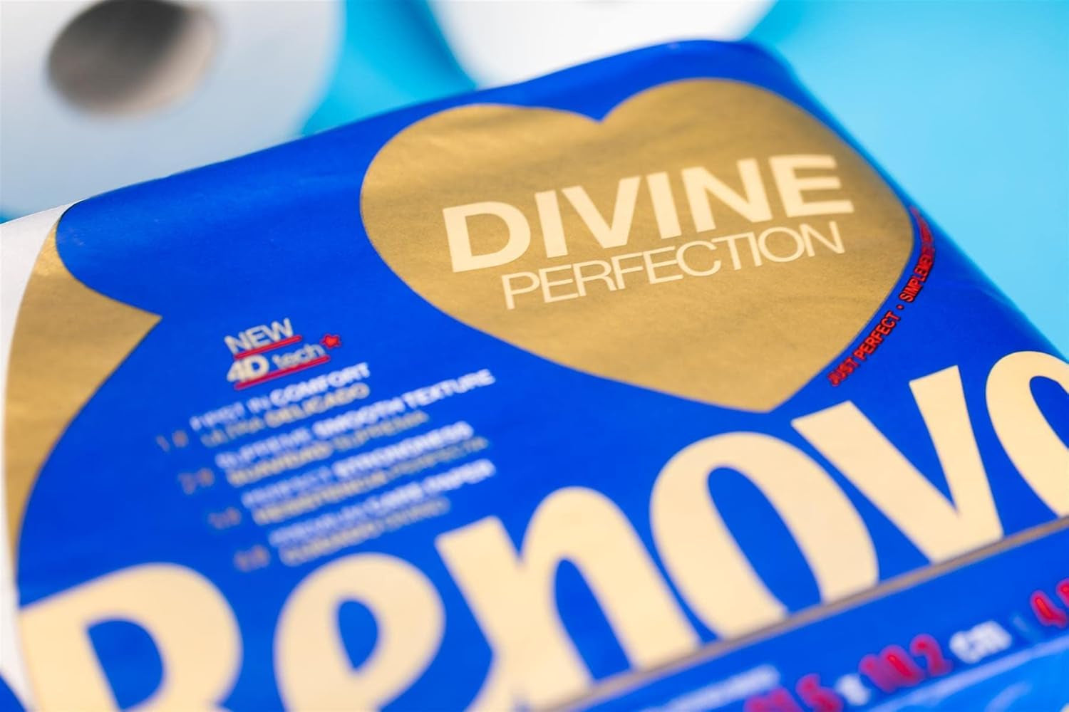 Renova Renova Divine Perfection Toalettpapper, 42 rullar, Premium Toalettpapper, 4 Ply, Ultra Mjukt, Extra Styrka, Tjockt, Mjukt och Absorberande, Fsc-certifierat papper, 4400G