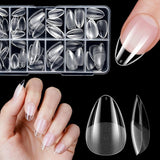 Korta lösnaglar Ballerina 120st lim på 12 storlekar Korta konstgjorda naglar Soft Gel Heltäckande Nageltips för korta gelnaglar S