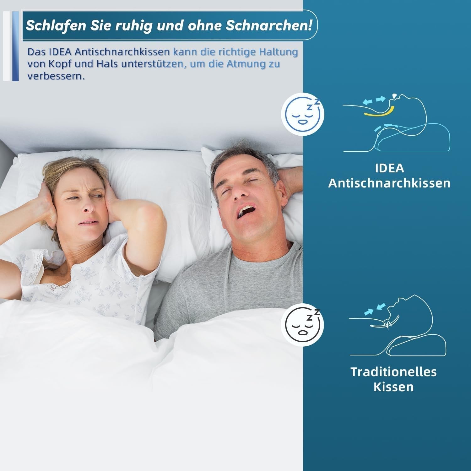 IDEA Nackvärkskudde Ortopedisk kudde Tillverkad av Memory Foam Kudde Ergonomisk nackkudde för optimalt stöd Anti-snarkningskudde för sido, rygg och mage Sovcervikala ortopediska kuddar Naty Shop