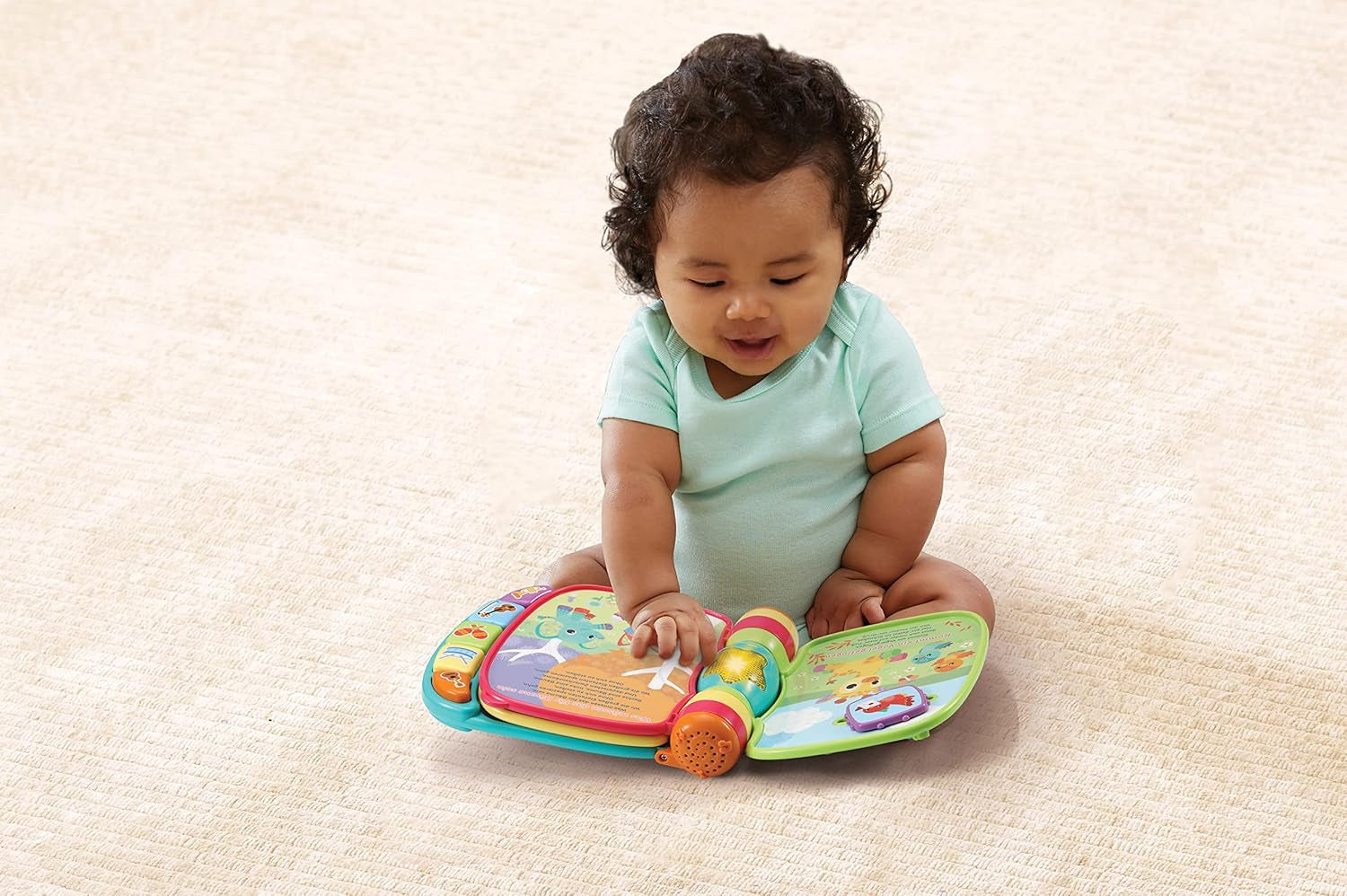 VTech Baby Adventure Play Table - Färgglatt lekbord för bebisar med 6 spelplaner och interaktiva element & Baby My First Song Book 6-sidig färgglad bok och rörliga element för lek Bebe Toys Naty Shop