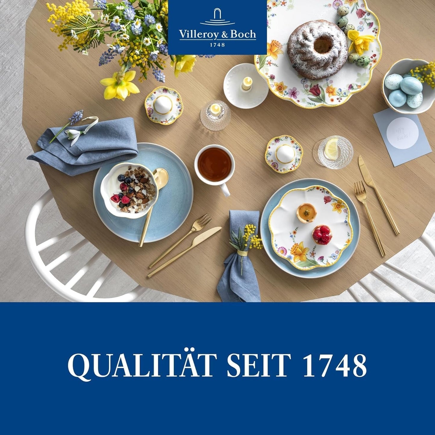 Villeroy & Boch - Spring Awakening-frukostset för 2, 6 delar, påskservis, frukost, påsk, kaffeservering, vårservis, porslin