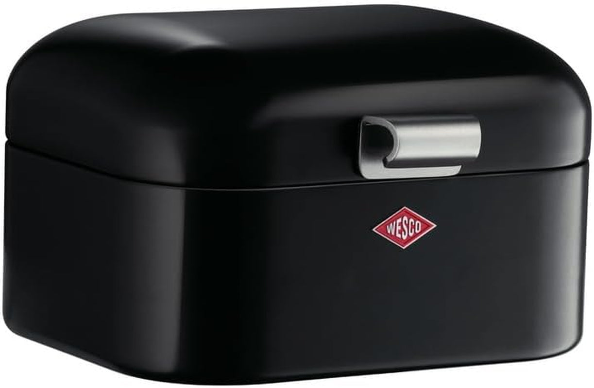 Wesco Mini Grandy brödbehållare i rosa, pulverlackerad stålplåt, ventilationshål och robusta handtag Matförvaringslådor Naty Shop Black