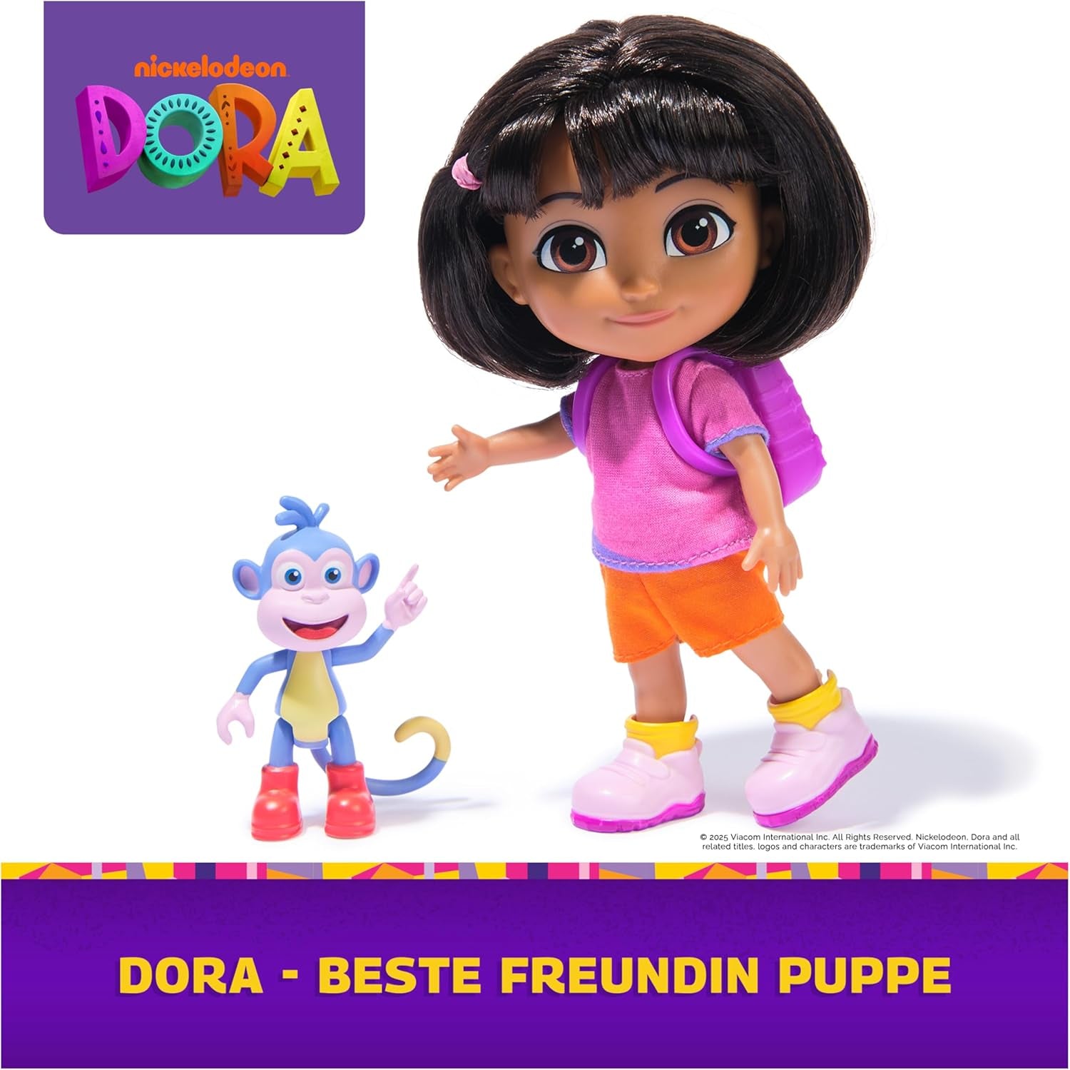 DORA - Best Friend Doll - Storlek 22cm, med kambart hår, väska och monkey boots, känd från den populära TV-serien, för barn från 3 år och uppåt