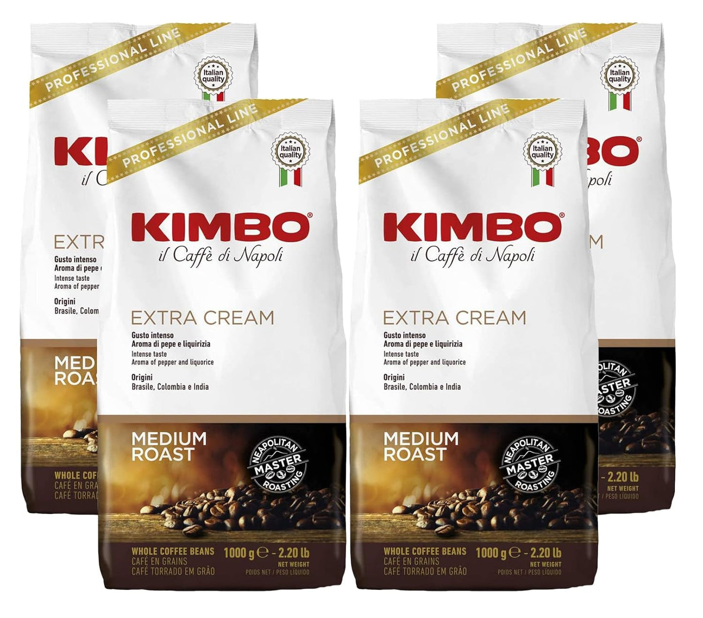 Espressokaffe, extra grädde, 4 kaffebönor x 1 kg