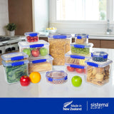 Burk för matförvaring KLIP IT System | 9,67 l | stapelbar och lufttät förvaringsburk med lock, lämplig för kyl/frys | BPA-fri plast | blå klipp | 1 st (paket med 4) Naty Shop matförvaringslådor