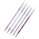 5 Stück Nagel Pinsel Set, Nageldesign Pinsel, Nail Art Dotting Tools, Dual-Ended Professional Acryl Nail Art Pen för DIY Nail Art Design