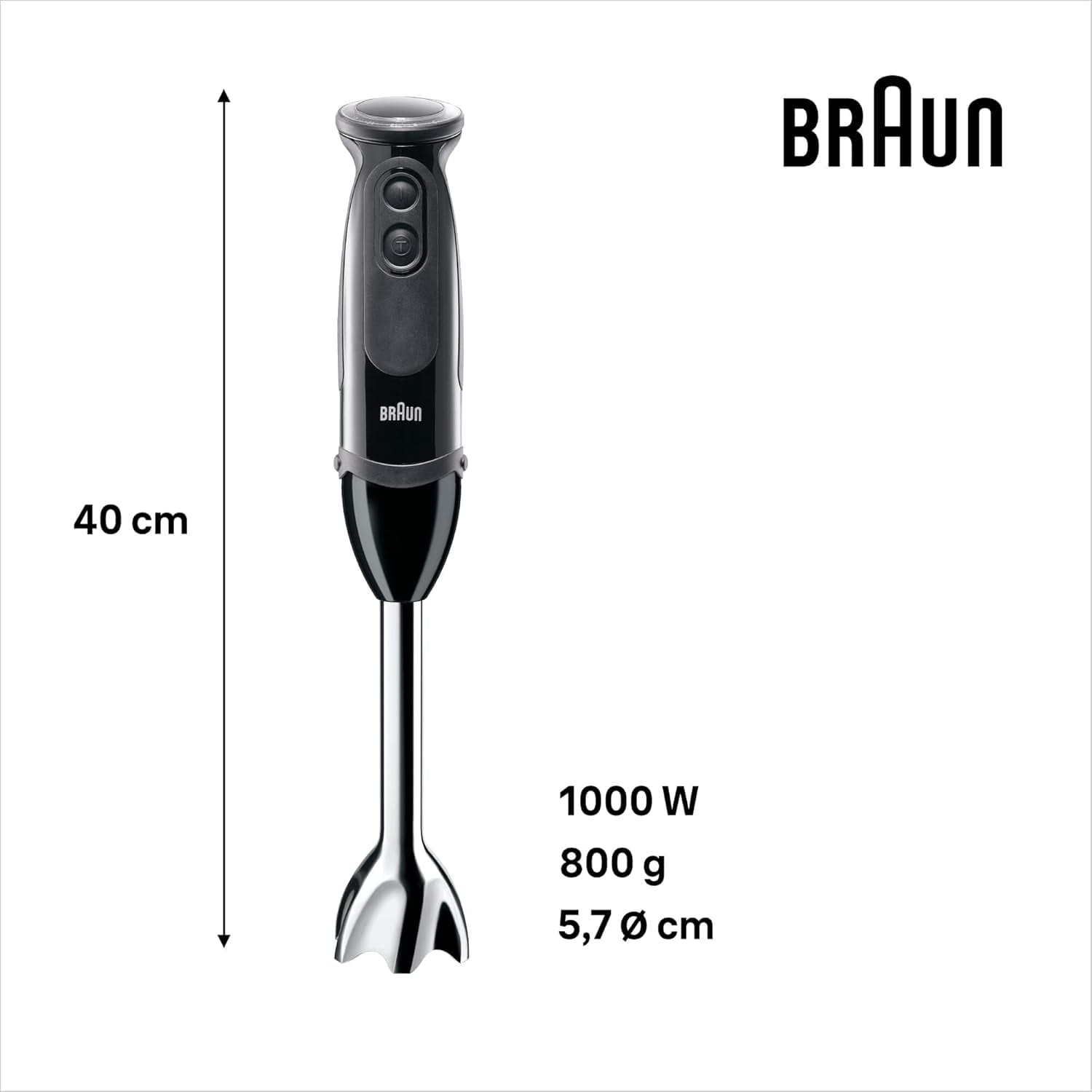 Braun Household Multiquick 5 MQ 5237 BK Standmixer 0,5 L Standmixer Schwarz 1000 W Kitchen Naty Shop