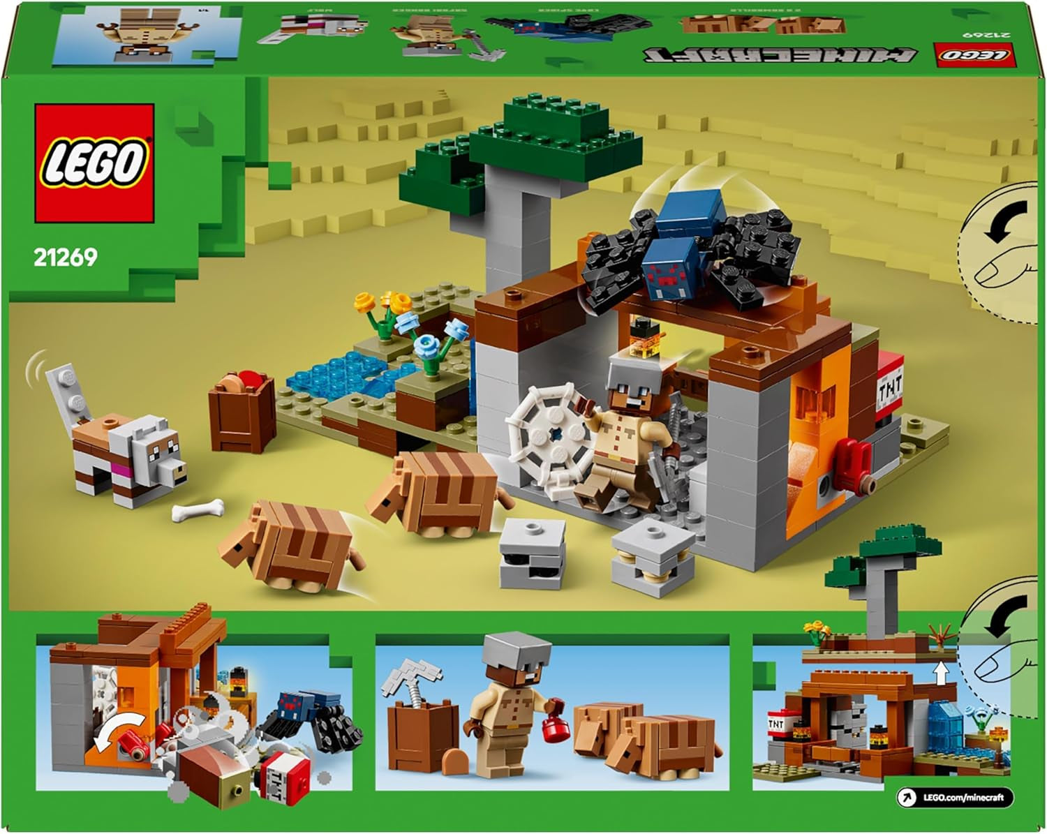 LEGO Minecraft Dungeon Mine Expedition Videospel Minifigurset Karaktärsbyggande leksakspresent för pojkar och flickor 8 år gamla 21269 Byggset Besuche den LEGO-Store