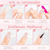 Kiiwah 48st korta fyrkantiga naglar Rosa konstgjorda naglar lim på korta nagelspetsar falska nagelspetsar