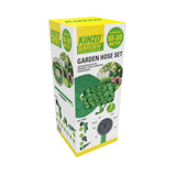 Kinzo Flexibel Trädgårdsslang 20 m - inkl. Slangtillbehör - Flexibel slang med spruthuvud med 7 sprutlägen - Plast - Grön/Grå