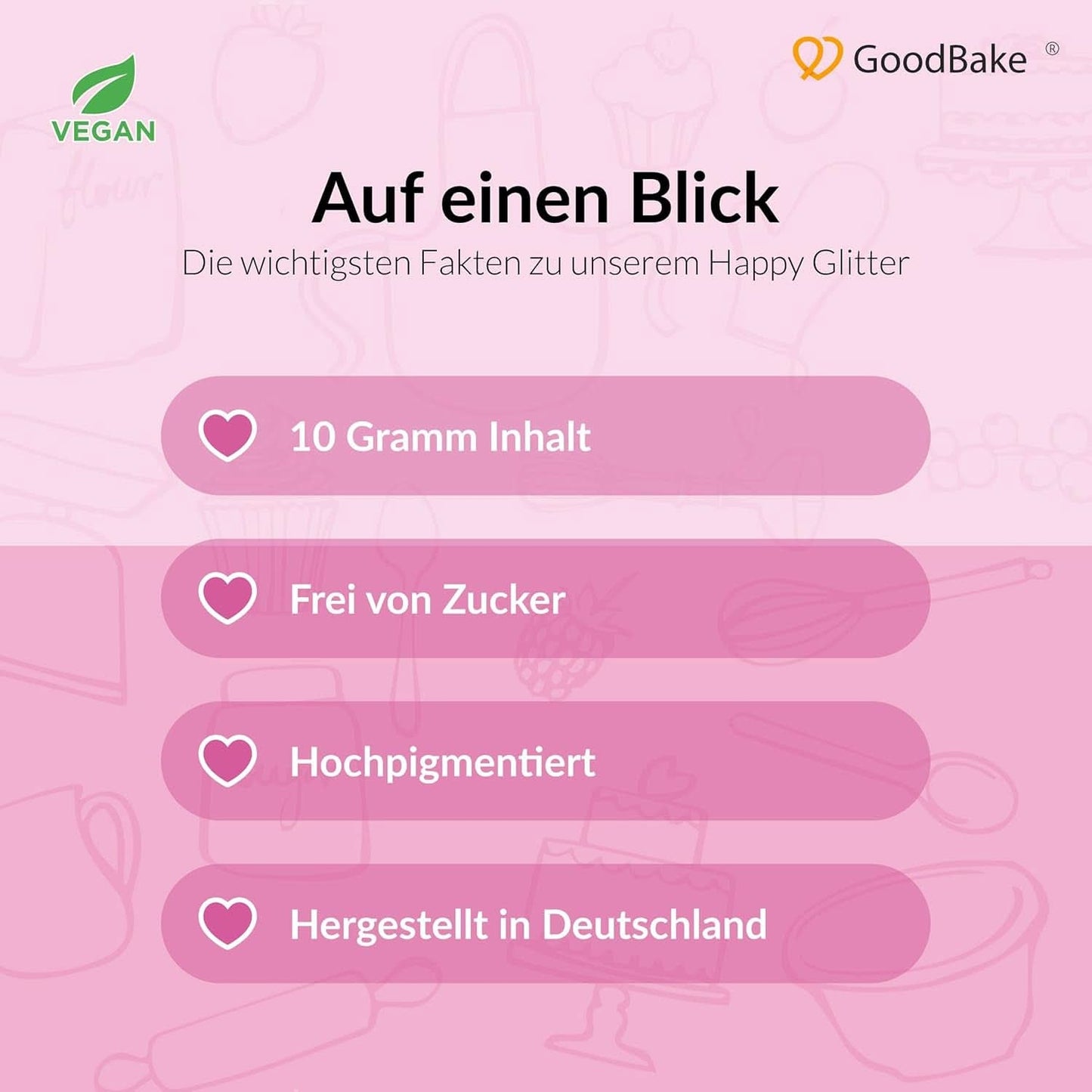 Goodbake Happy Glitter Gold - Ätbart matglitter, 10 gram Glitter Naty Shop