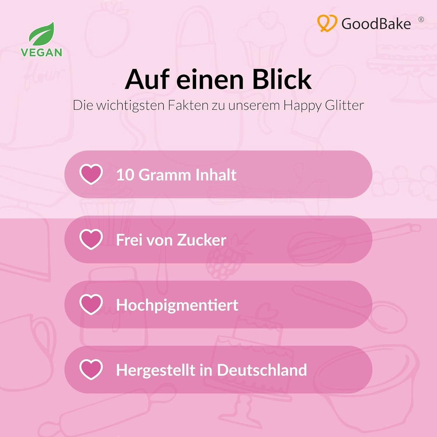 Goodbake Happy Glitter Gold - Ätbart matglitter, 10 gram Glitter Naty Shop