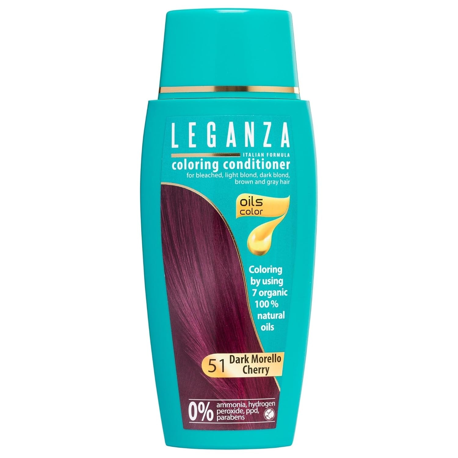 Leganza Natural Balm Hårfärg 71 Café Latte | Hårfärgningsmedel utan ammoniak | Berikad med 7 naturliga oljor | 150 ml Naty Shop Hair Dye 51 Dark Morello Cherries