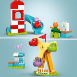 LEGO DUPLO Peppa Wutz Fairground - Barnleksaker och motoriska leksaker för åldrarna 2+ - Förskolespel med stort hjul, rutschkana och 3 figurer inklusive Mollie Kitty och Klausi Kläff - Present till barn 10453 Byggset Besuche den LEGO-Store