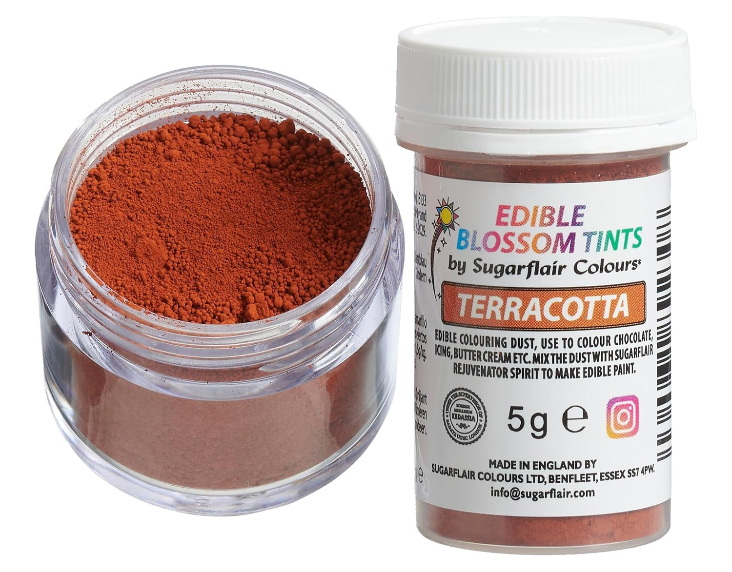 Sugarflair Blossom Tint Dust Terracotta Food Coloring Powder - Livsmedelsfärgpulver för tårtdekorationer, fondant, glasyr, choklad, smörkräm, macarons och mer - 5G