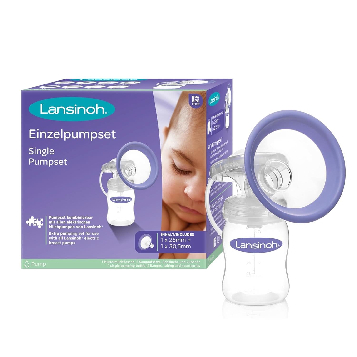 Lansinoh Pump Set - set med underhålls-/ersättningsdelar för elektriska bröstpumpar Tillbehör Mat och amning Bebe Naty Shop