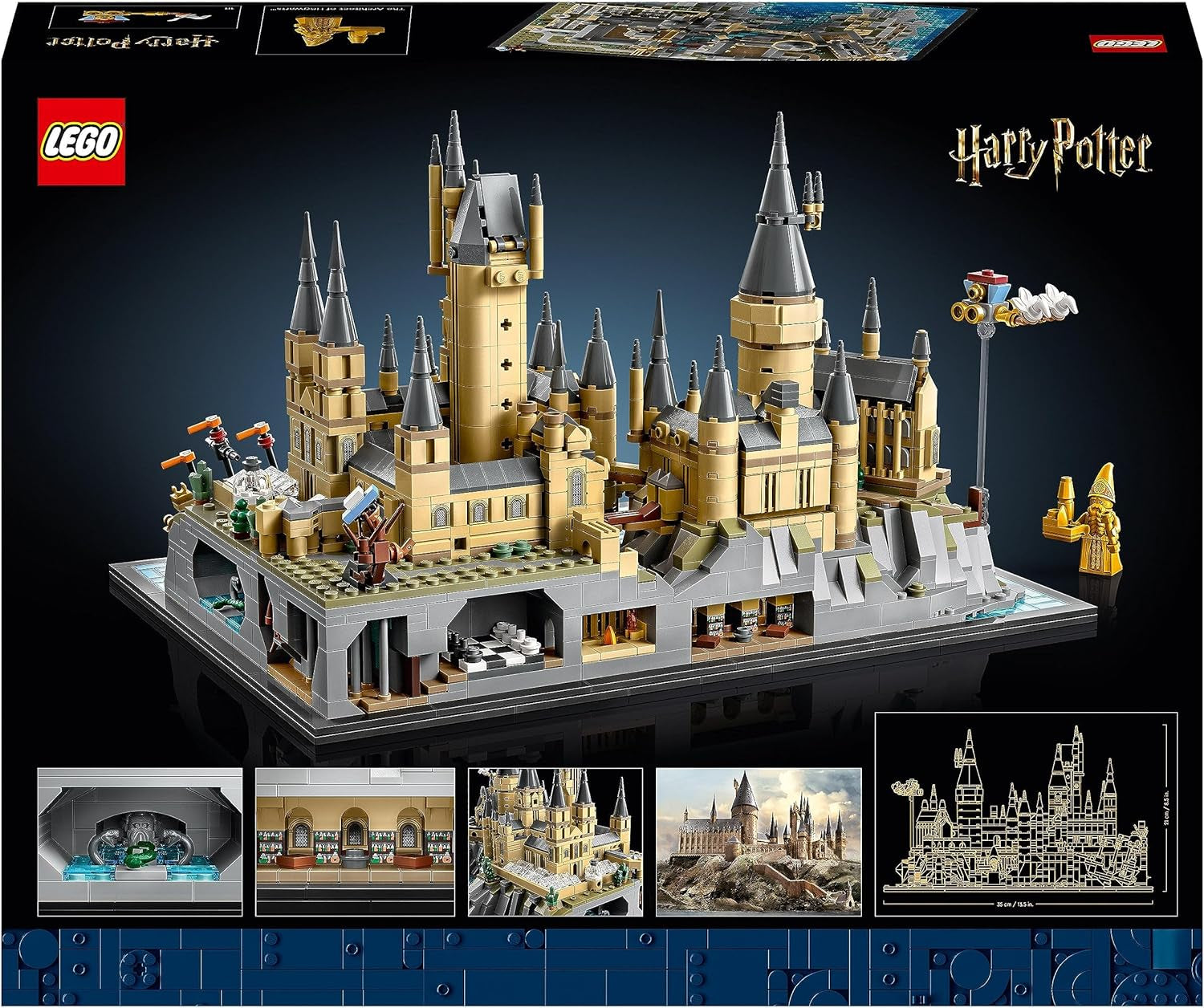 Hogwarts slott LEGO Harry Potter med slottsvingar - vuxensamlingsset inklusive huvudtorn och astronomiskt torn, hemligheternas kammare och arkitektminifigur - present till kvinnor - 76419 Byggset Besuche den LEGO-Store