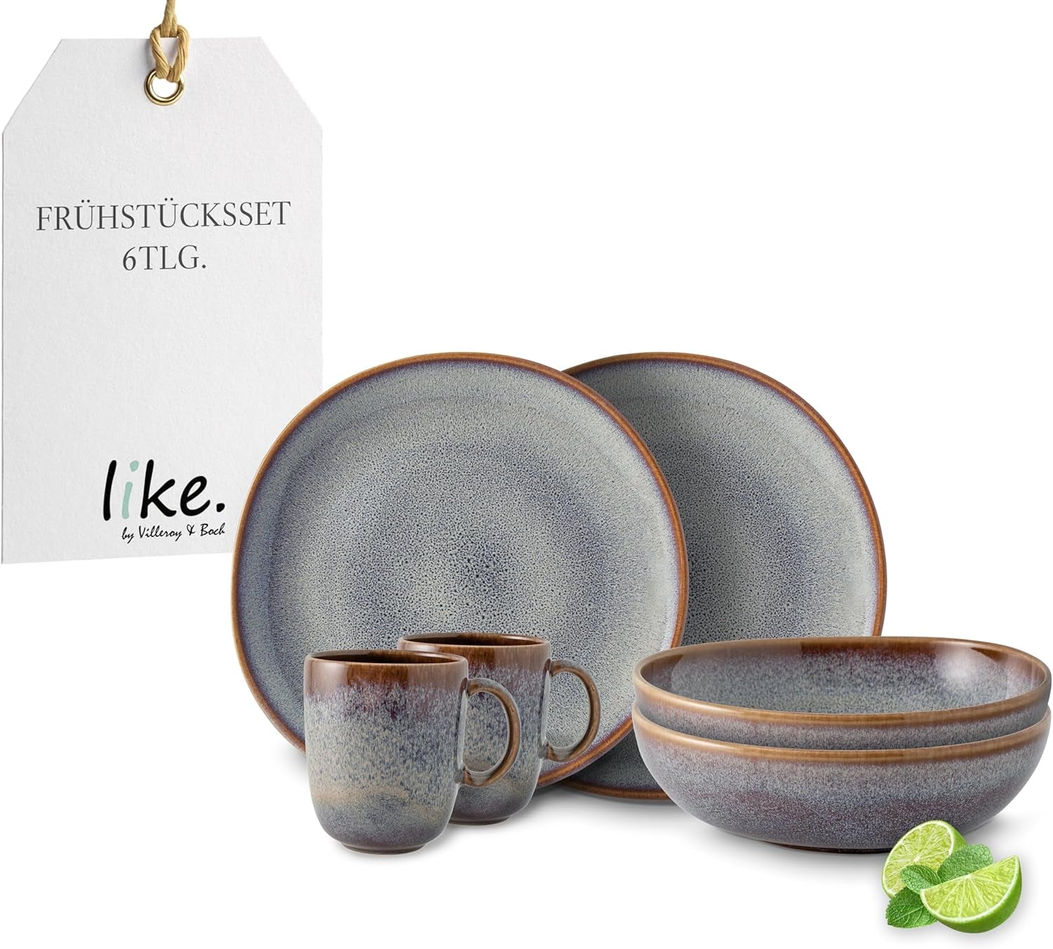 Lave beige frukostset från Villeroy & Boch, 6 st