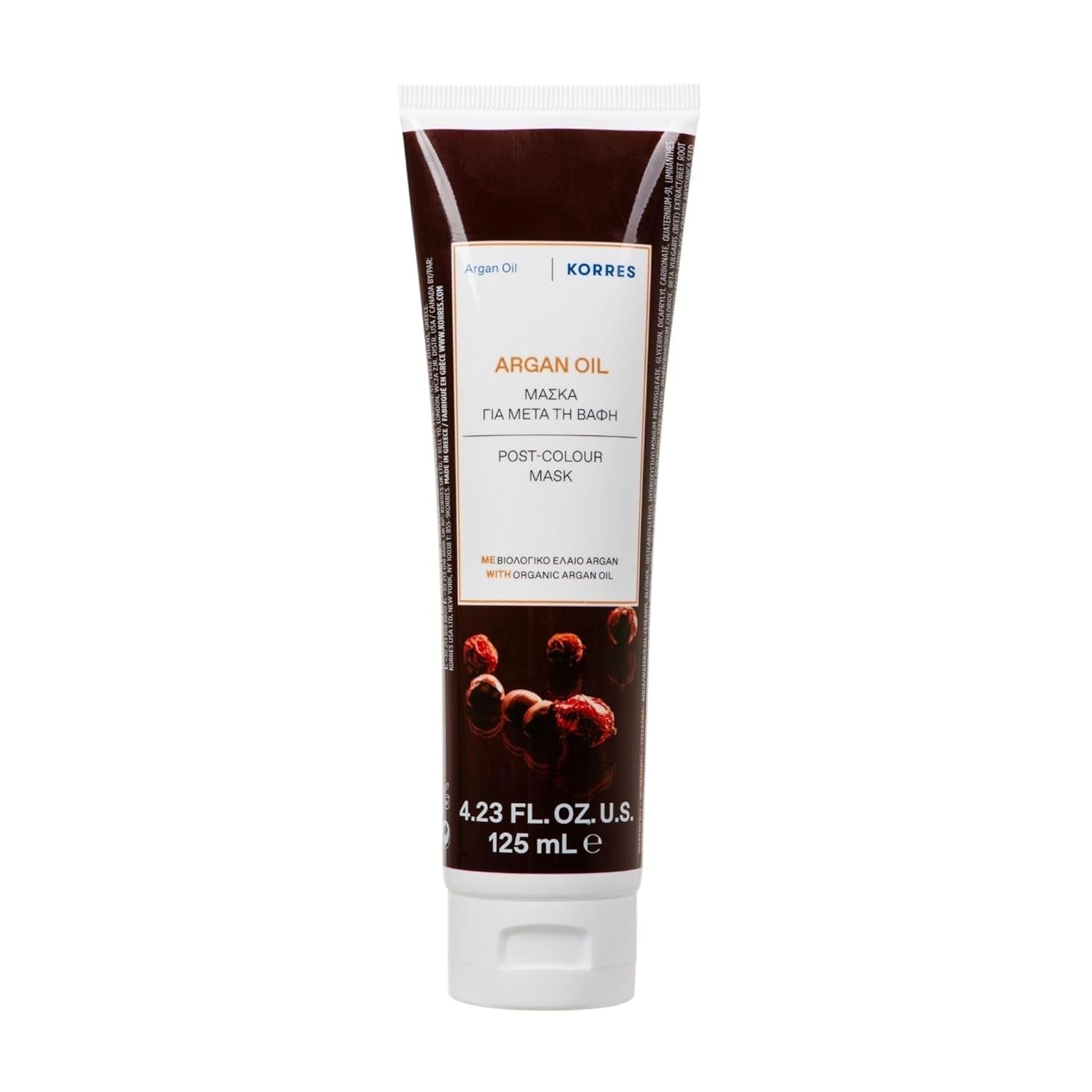 KORRES ARGAN OIL hårmask, närande mask med arganolja, sheasmör och veteprotein, perfekt för färgat hår, vegan, 125 ml Naty Shop hårmask Standardtitel