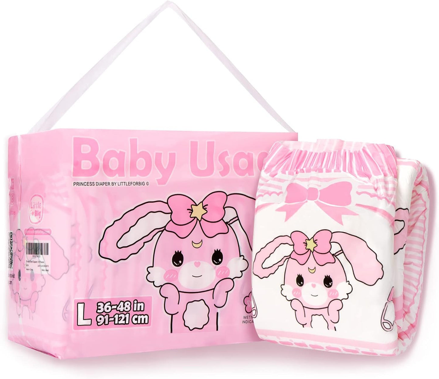 Vuxentryckta blöjor 5500-5800 ml, 10 st - Baby Usagi (XL)