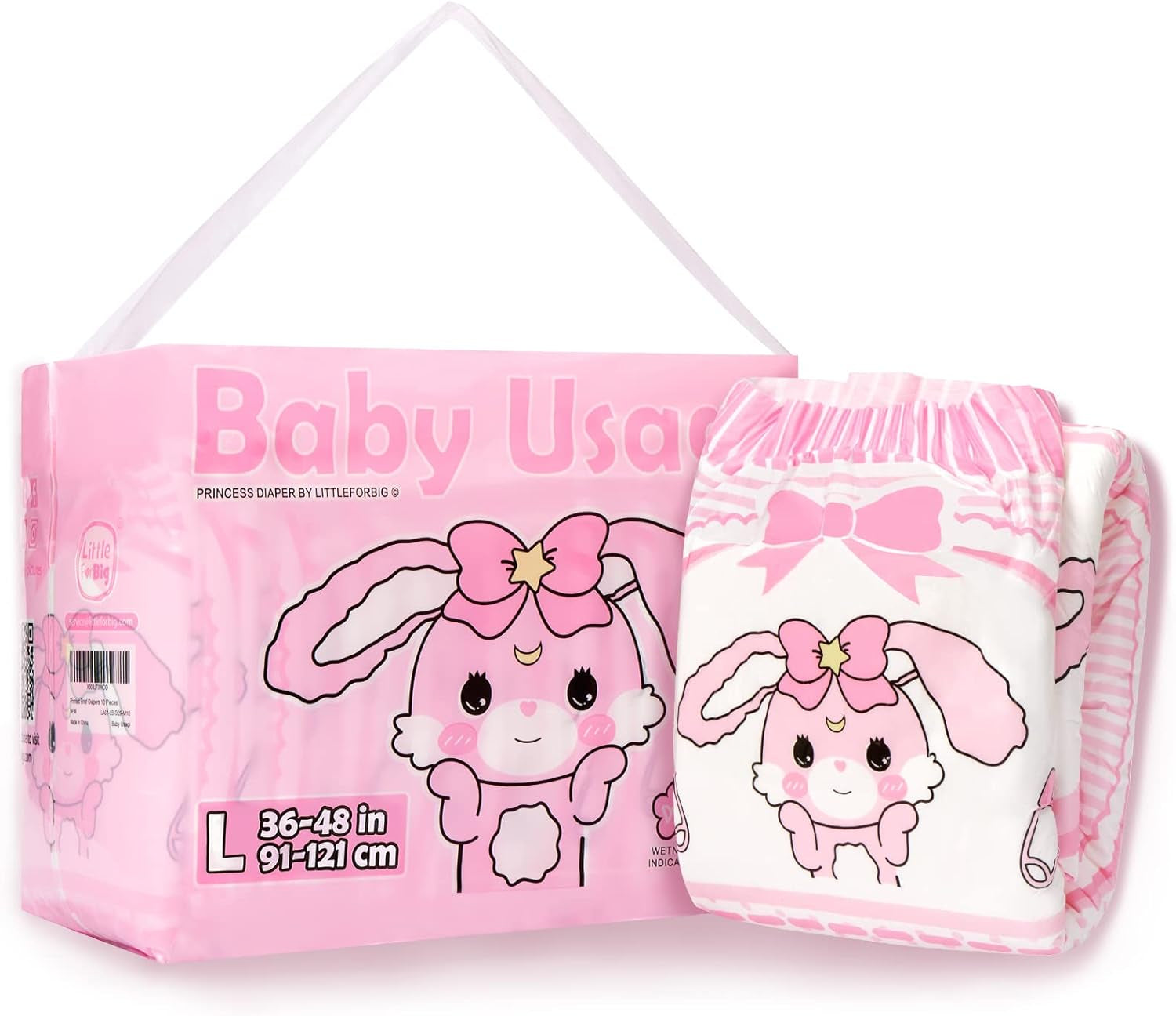 Vuxentryckta blöjor 5500-5800 ml, 10 st - Baby Usagi (XL)