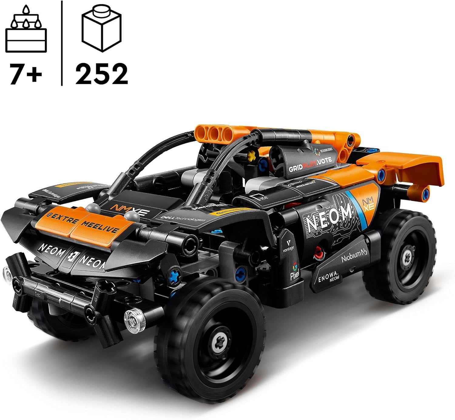 LEGO Technic NEOM Mclaren Extreme E Racing bilset, motorleksak för barn, byggbar vindbil, teknisk present för pojkar och flickor 7 år gamla 42166 Byggset Besuche den LEGO-Store
