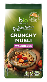 Krispig müsli med bär Biozentrale | 375 g ekologisk müsli | Perfekt för frukost och din kopp takeaway-müsli | Ett alternativ till müslibars