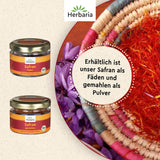 Herbaria Safran-Fäden bio 0,5g im Glas – Bio Saffron-Fäden aus dem bereicht Safran-Ort Taliouine i Marokko – Safranfäden in Premium Bio-Qualität – Saffron Premium - Safran première catégorie
