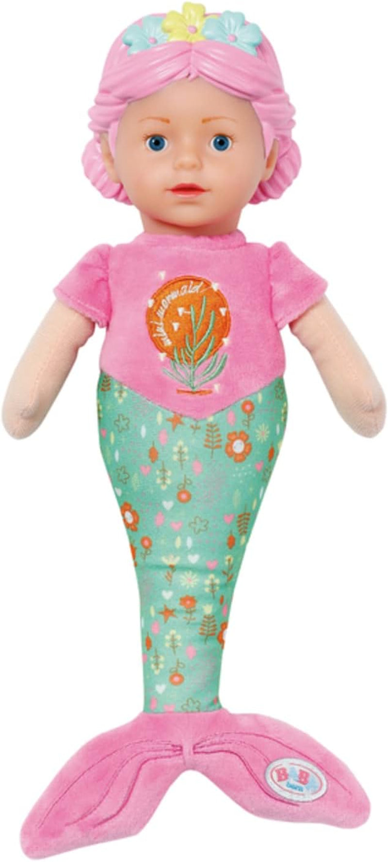 BABY born Mermaid för bebisar, tvättbar mjuk docka, sjöjungfrudocka med mjukt vinylhuvud, 33 cm hög, 832288 Zapf Creation