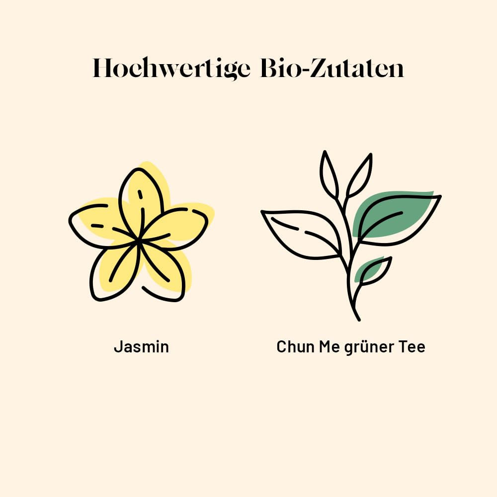 Kusmi Tea - Paket med 2 - Jasmine Green Tea - Ekologisk Jasmine Green Tea Blend - 100 % ekologiskt grönt te - Kan konsumeras varmt eller kallt - 2X20 tepåsar