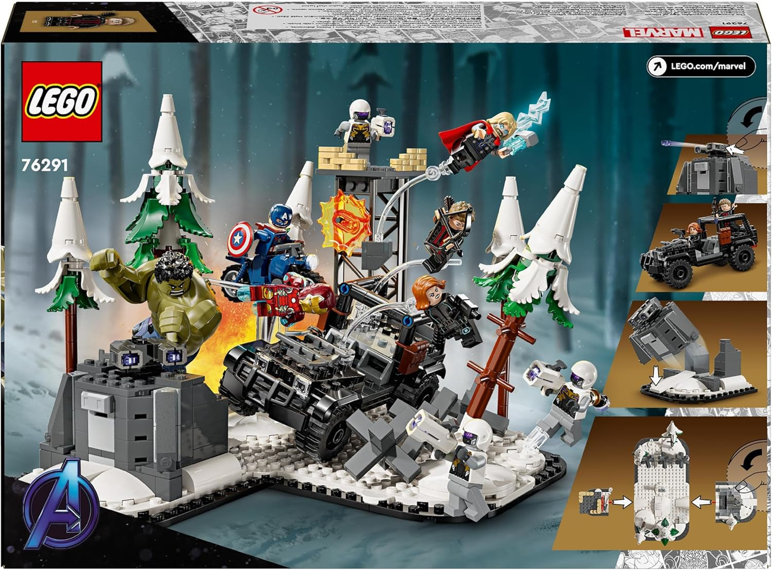LEGO Marvel Avengers Assemble: Age of Ultron, bygg- och lekset med 8 minifigurer av superhjältar som Thor, Hulk och Iron Man, byggleksak för pojkar och flickor, äventyrsset 76291 Byggset Besuche den LEGO-Store