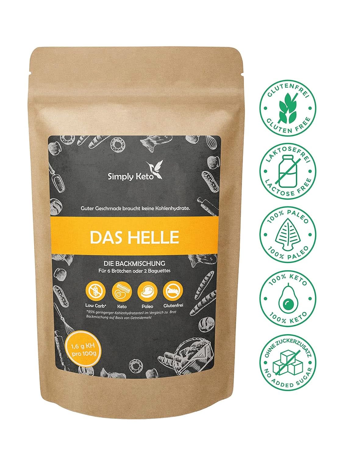 Simply Keto The Light Lower Carb* Bröd, Mix för glutenfritt bröd, 260 gram Kitchen Naty Shop