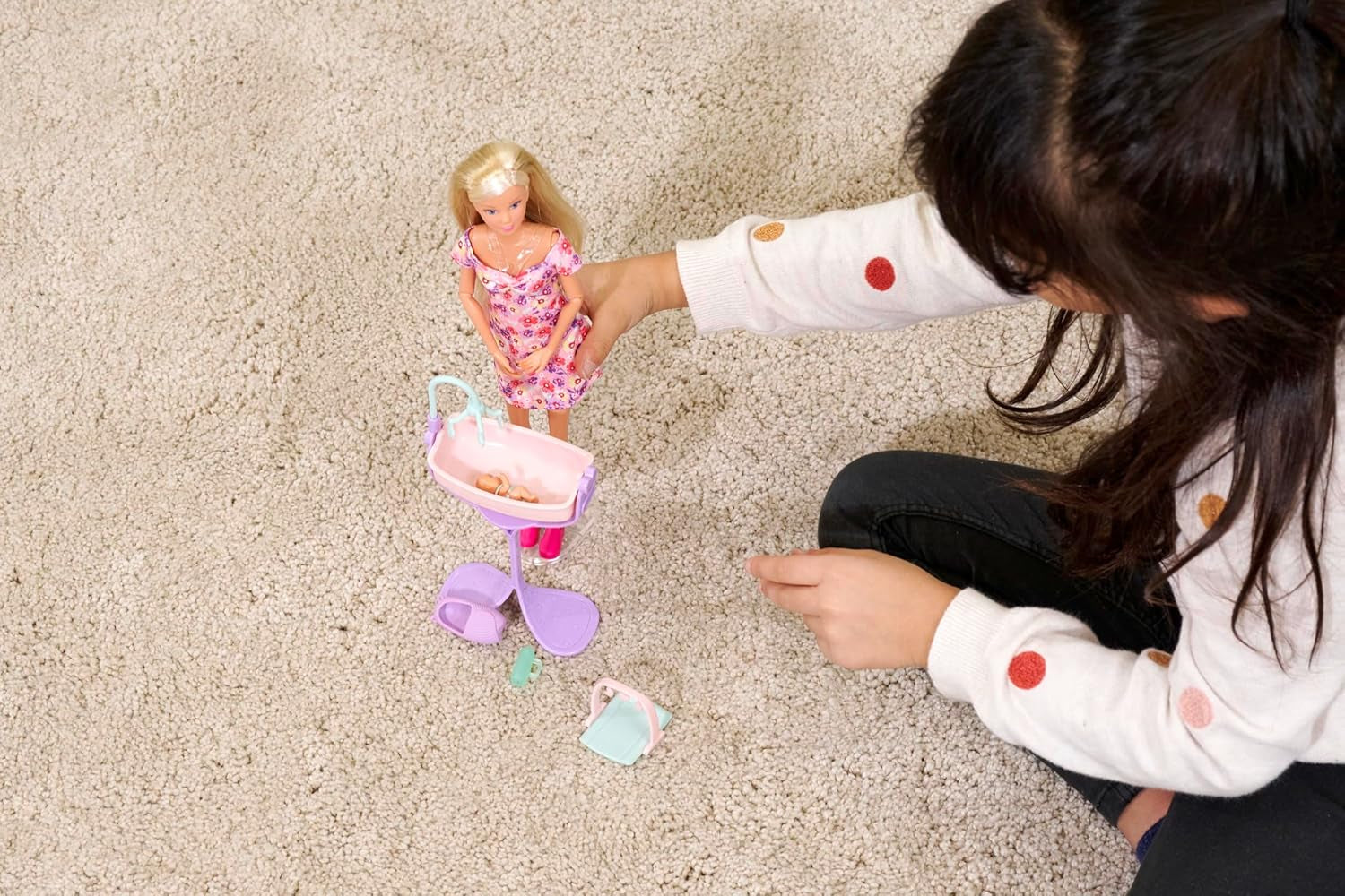 Simba 105733680 Steffi Love Doll Hello Baby (29 cm) - Gravid docka med växande mage, babydocka och tillbehör - Leksak för barn, tjejer och pojkar från 3 år