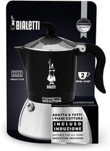 Bialetti Fiammetta induktionskaffemaskin, 2 koppar (100 ml), lämplig för alla typer av hällar, elegant design, svart