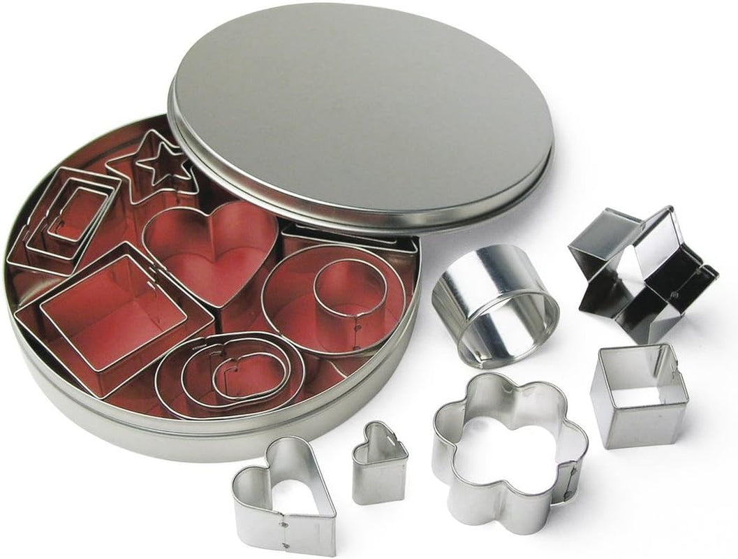 Rayher metallkexformar, set med 24, 8 varianter, 2-4 cm, för dekorationer, för att göra dekorativa presentetiketter av betong, lera, 8619800
