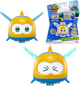 Super Wings Super Pets 4 ST Shine, Golden Boy, Jerome, Ellie Switchable Ansiktsuttryck Blixteffekt Bärbar leksak för 3 4 5 6 7 8 Years Old Boy Girl 2 Inch Actionfigurer Naty Shop Jerome