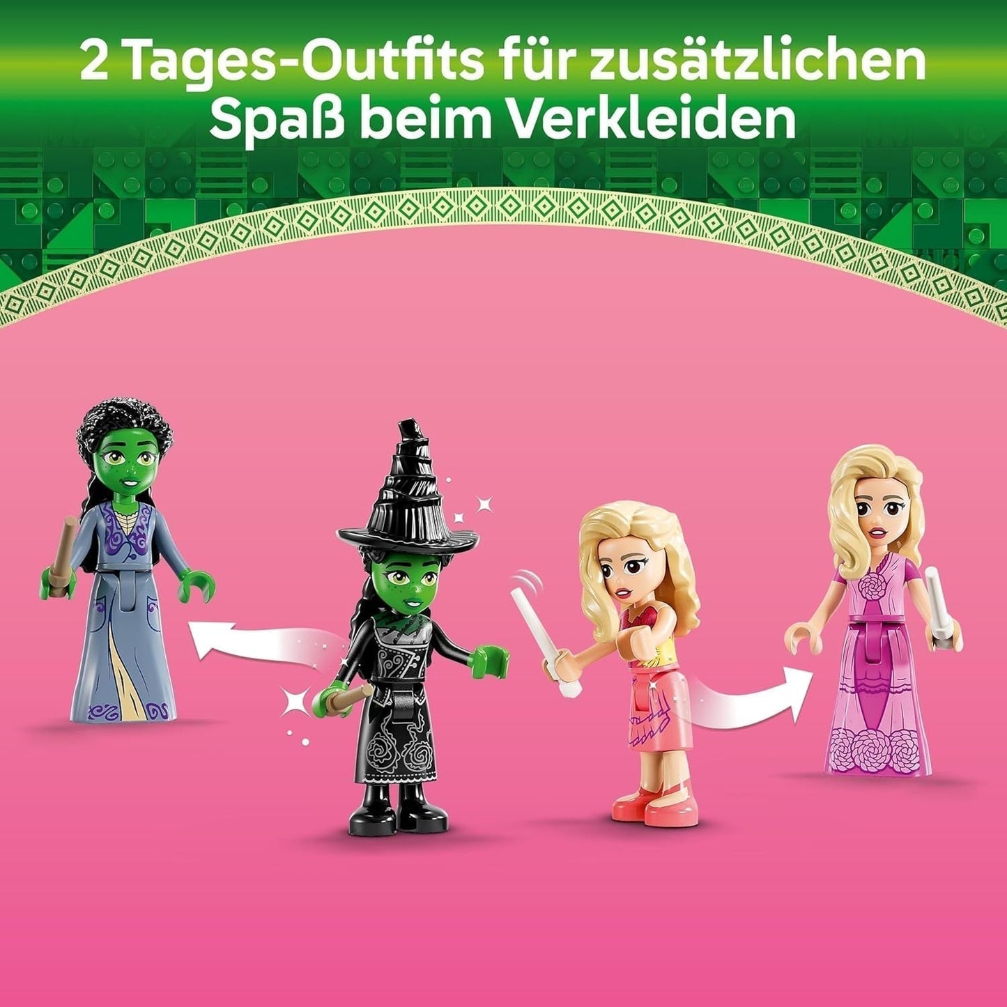 LEGO Wicked Glinda och Elphabas sovrum - Dockhus med 2 mini Witches of Oz-dockor, coola tillbehör inklusive blommor och kläder - Kreativ leksak för tjejer 8+ och fans - 75683 Byggset Besuche den LEGO-Store