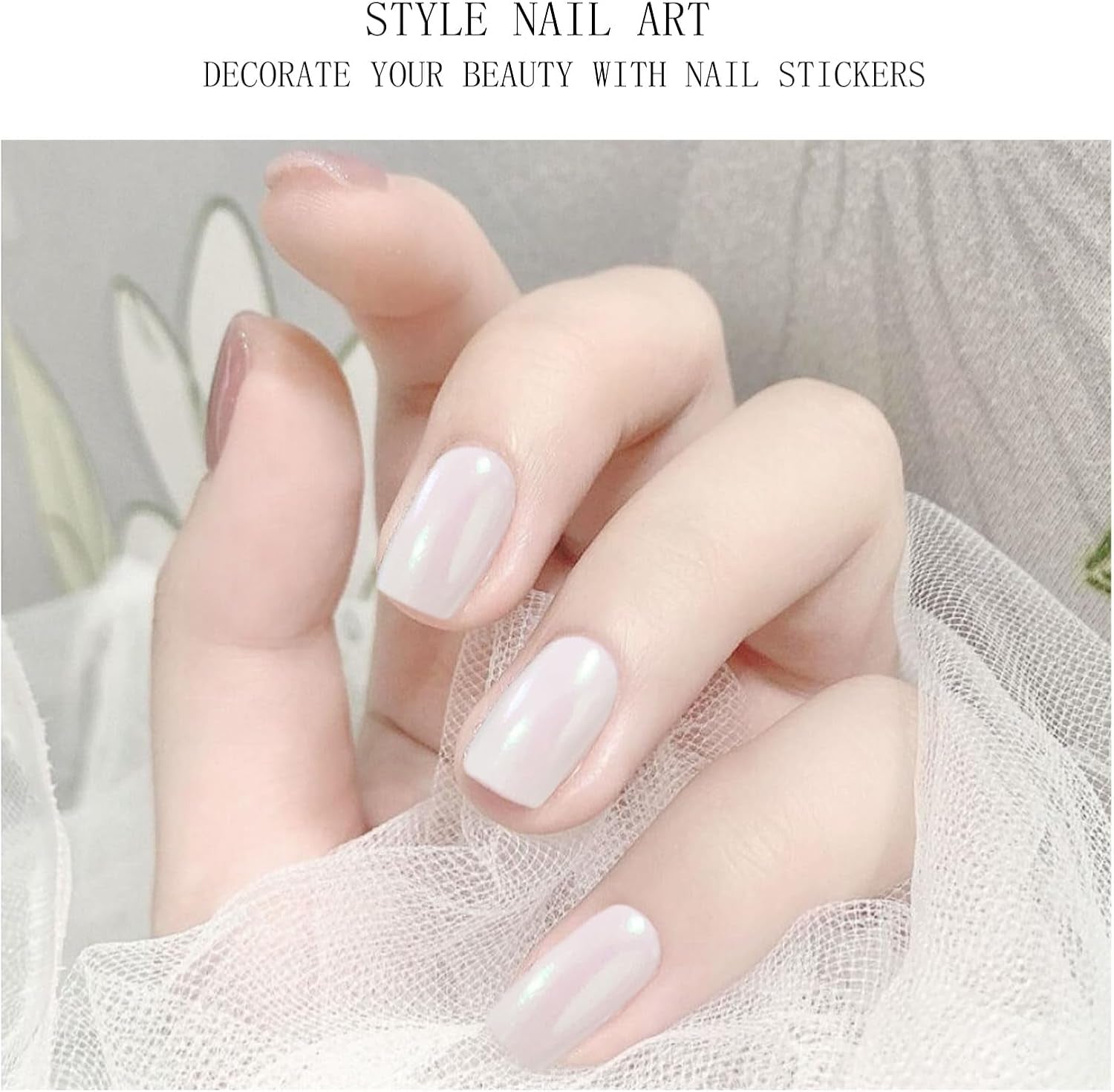 JMEOWIO Nagelfolie Glitter Gel Nagelfolie Självhäftande Nagelklistermärke UV-härdande Nageldekoration Design Tillbehör