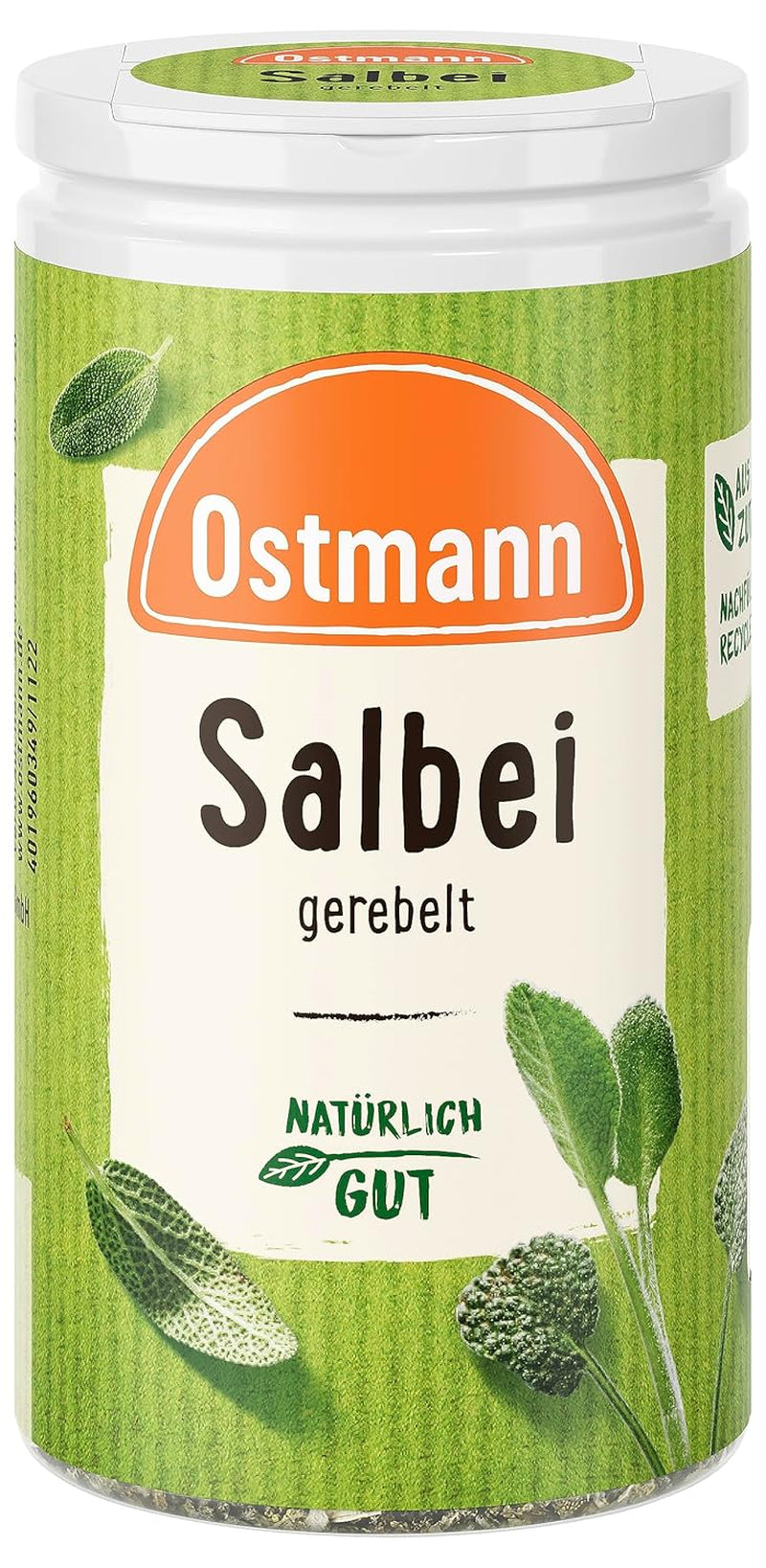 Ostmann Gewürze - Sage gerebelt | Würziges Kräuteraroma für Fleisch- und Gemüsegerichte | 10 g i dosen