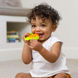 Infantino Lil' Nibbles, texturerad silikonbitring, BPA-fri babybitringleksak, mjuk, lätt att hålla, sensorisk stimulering för spädbarn, morot