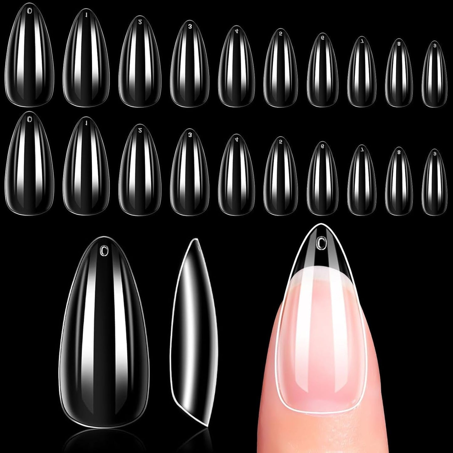 Makartt akryl nagelhållare, magnetisk nagelhållare, nagelhållare, transparent rosa nagelhållare med 48 självhäftande spackel