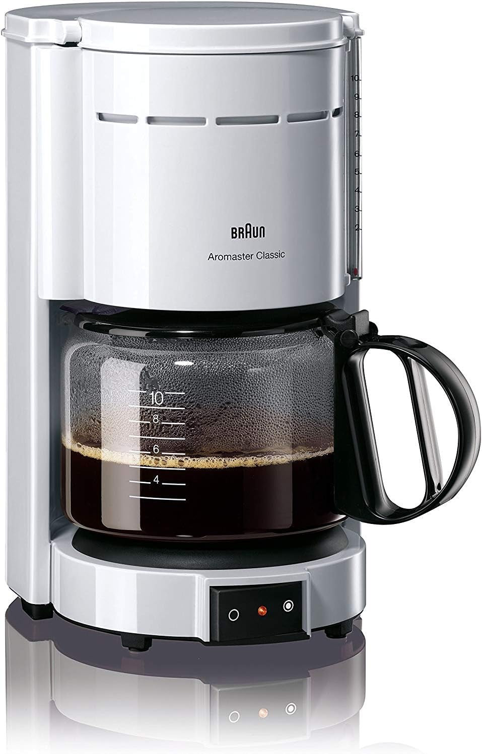 Braun KF 47 BK espressomaskin - Espressomaskin med filter och glaskaraff för klassiskt filterkaffe, aromatiskt kaffe tack vare OptiBrew-systemet, anti-droppsystem, automatisk avstängning, svart