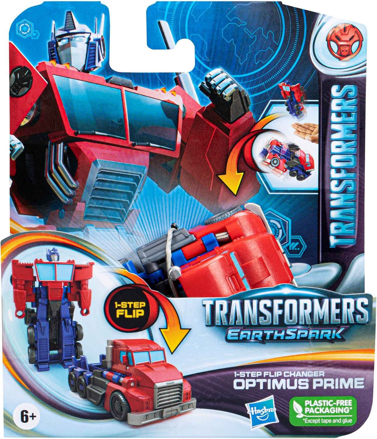 Transformers Earthspark 1-stegs flip-växlare Optimus Prime Actionfigur (10 cm) Robotleksak Ålder 6+ Actionfigurer Naty Shop