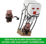 Mattel Minecraft Actionfigur Set, Ghast With Fire Attack, Lights, Noise, Starter And Projectile, Piglin Warrior, Inspired By The Movie, JFB69 Actionfigurer Naty Shop