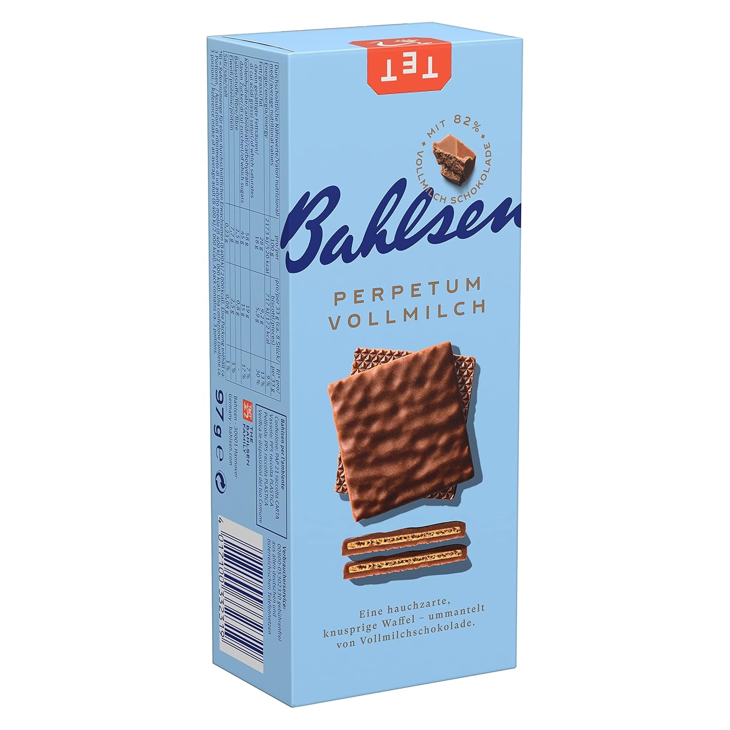 Bahlsen Perpetuum Mjölkchokladrån (1 x 97 g) (förpackning med 10)